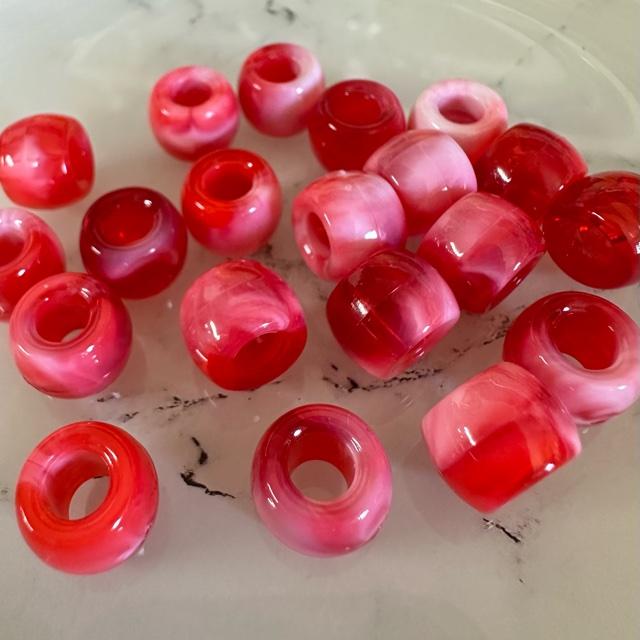 30個 11mm 大穴 プラスチック ビーズ マーブル |  | 07