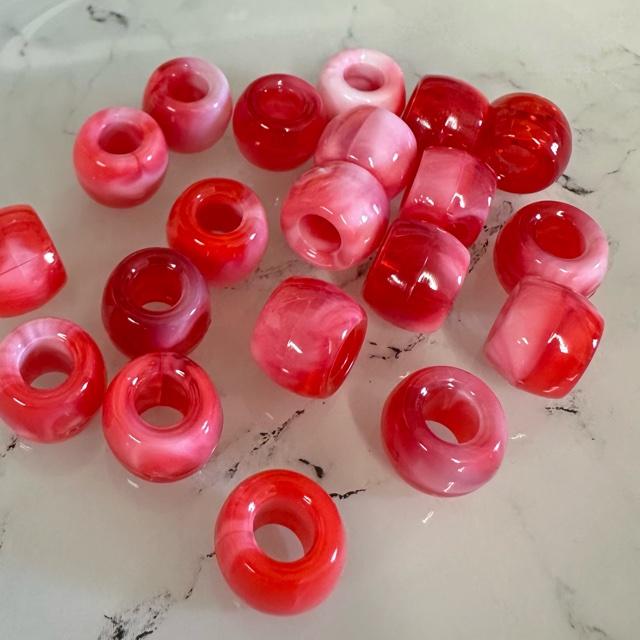 30個 11mm 大穴 プラスチック ビーズ マーブル |  | 08