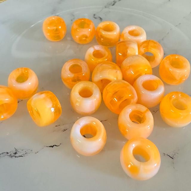 30個 11mm 大穴 プラスチック ビーズ マーブル |  | 09