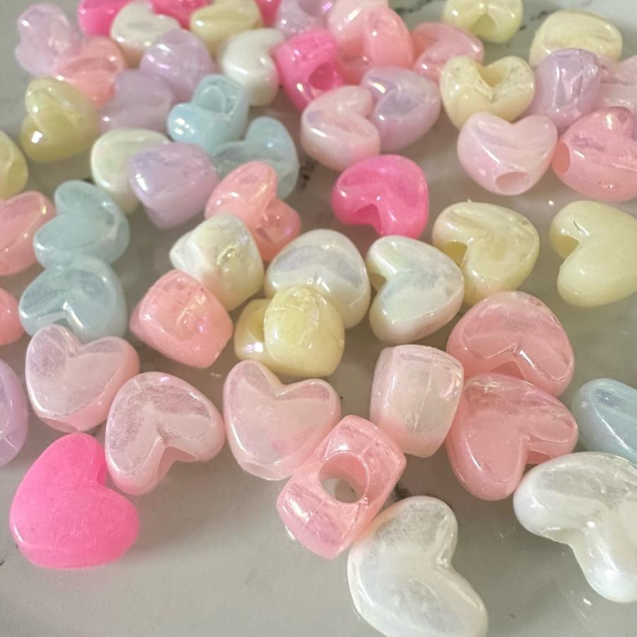 60個 ABカラー ハート 大穴ビーズ ミックスカラー |  | 03