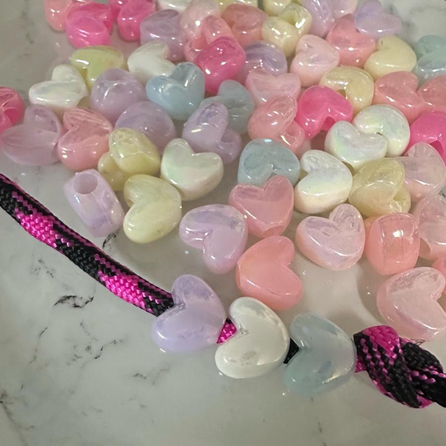 60個 ABカラー ハート 大穴ビーズ ミックスカラー |  | 04