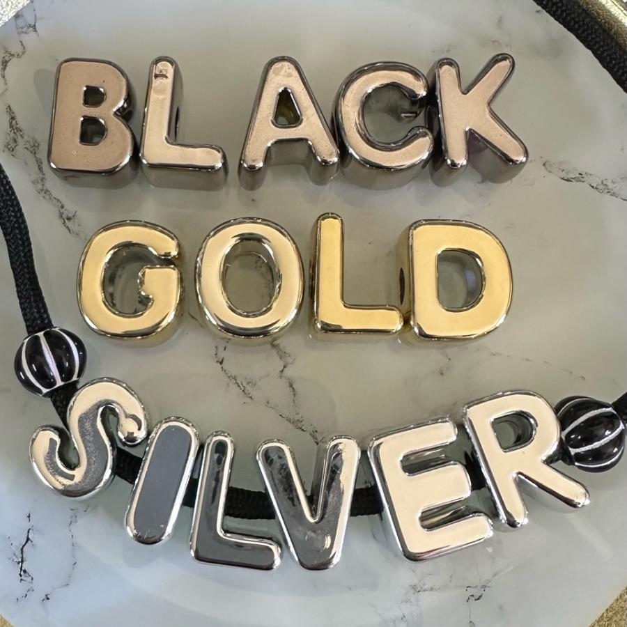 1個 アクリル 大穴 アルファベット ビーズ ガンメタ |  | 10