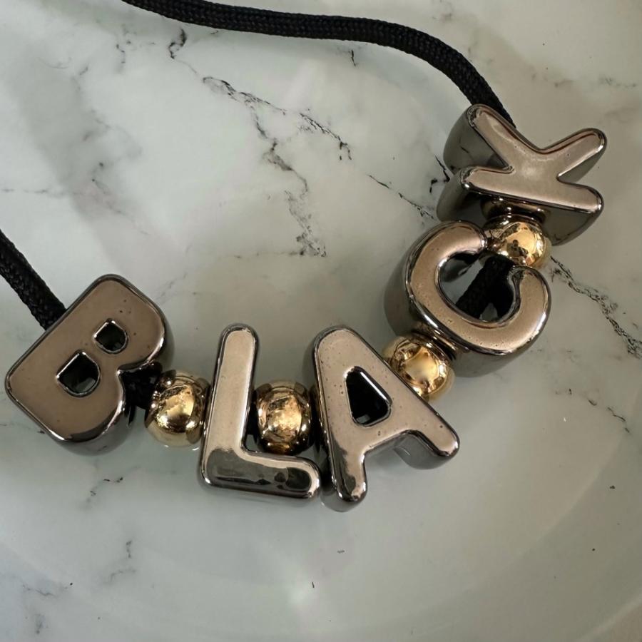 1個 アクリル 大穴 アルファベット ビーズ ガンメタ |  | 01