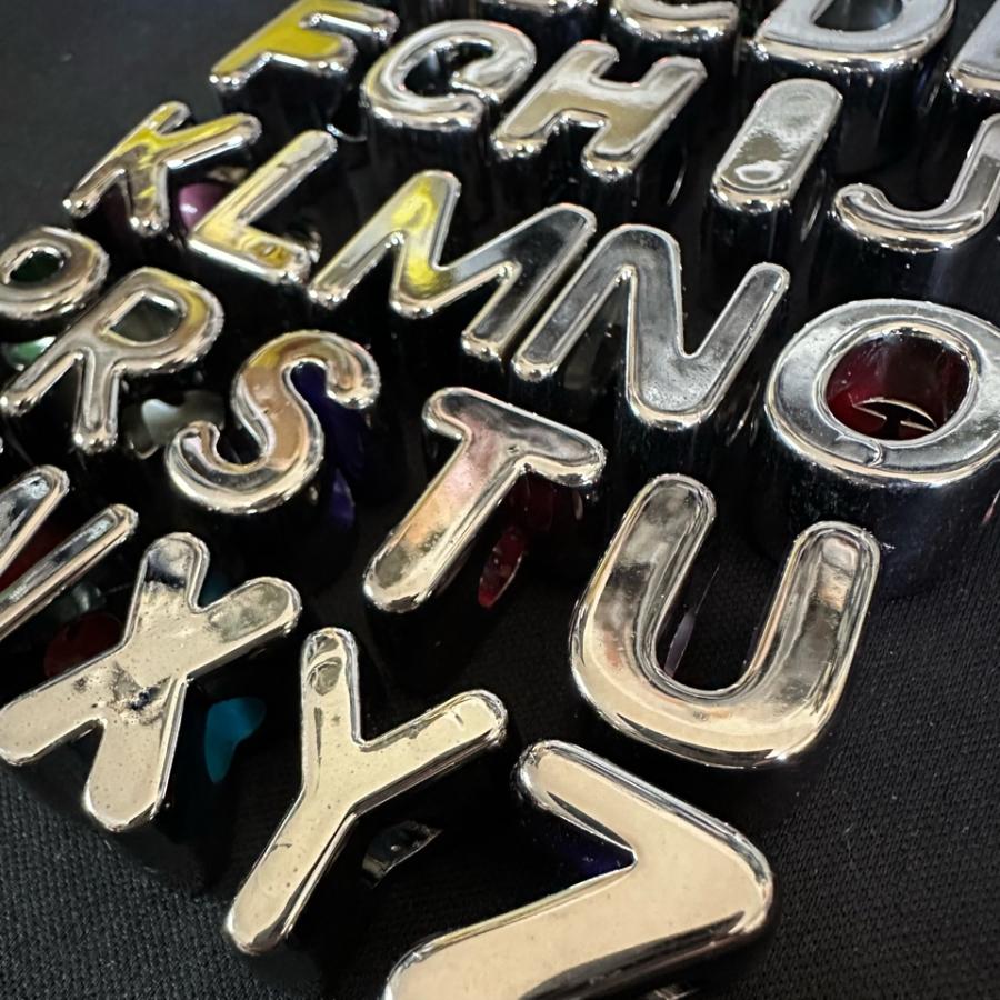 1個 アクリル 大穴 アルファベット ビーズ ガンメタ |  | 02