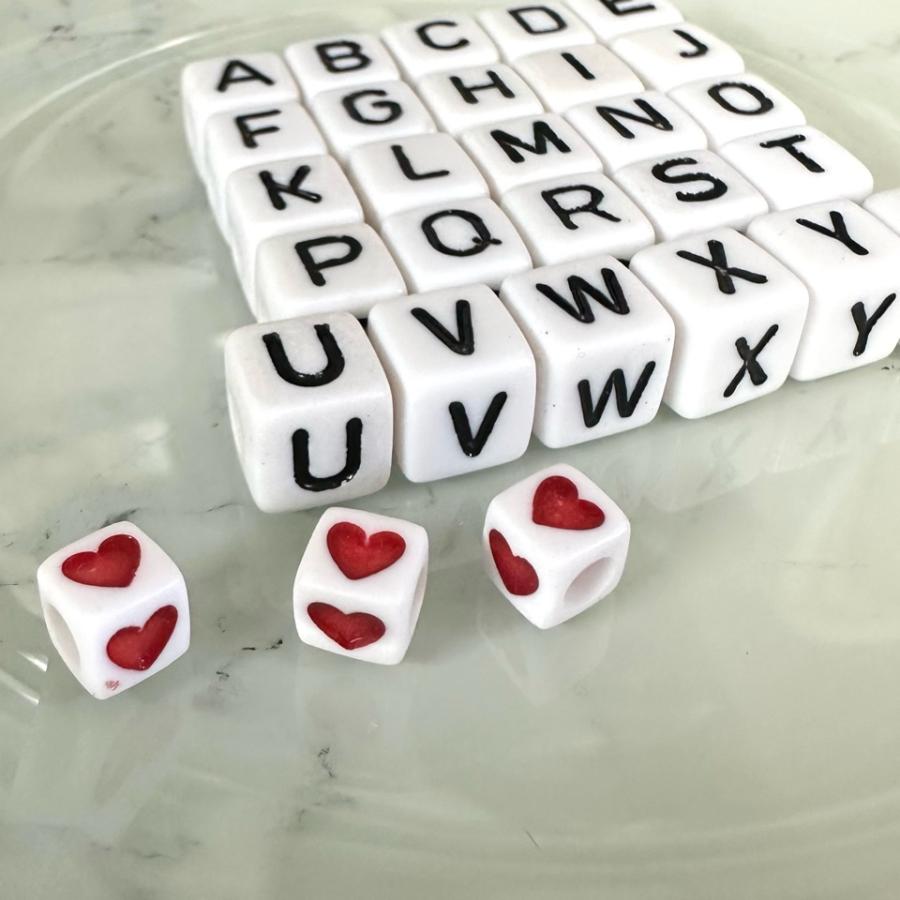 1個 アルファベット イニシャル ビーズ 10mm角 |  | 04