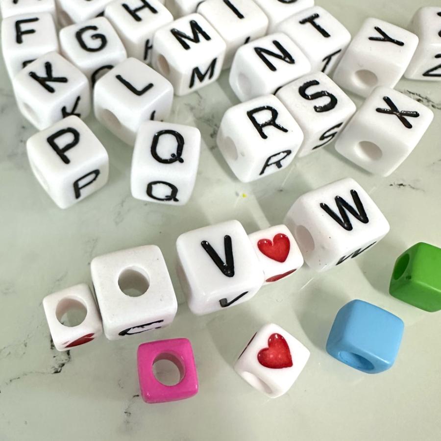 1個 アルファベット イニシャル ビーズ 10mm角 |  | 05