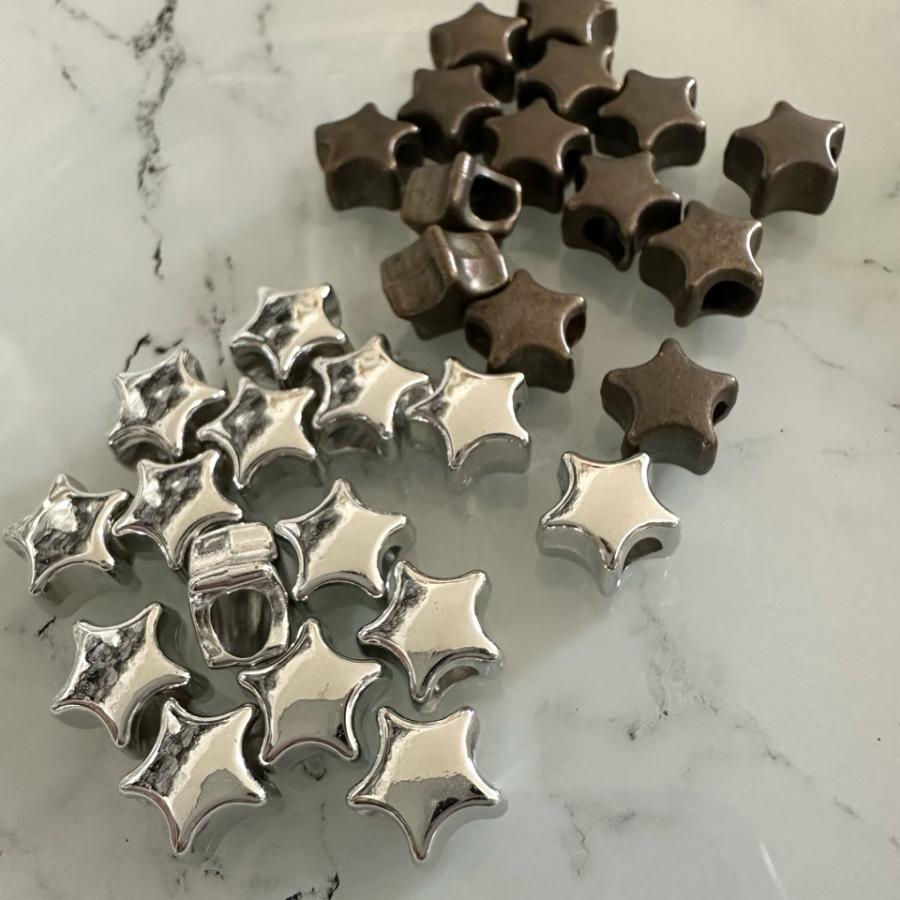 30個 10.5mm 星 大穴 プラスチック ビーズ |  | 01