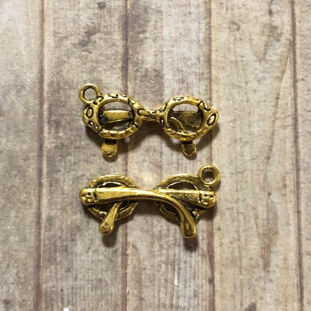 メガネ チャーム ゴールド 8個セット : Guild by PoD 手芸パーツ・素材 