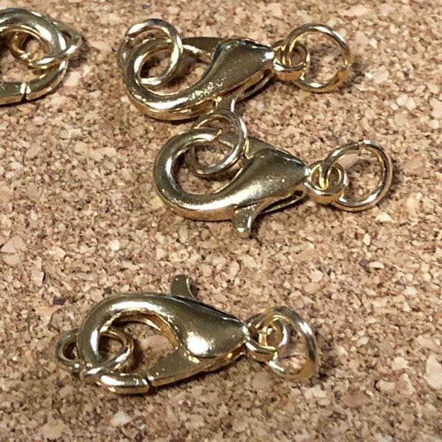 ゴールド ロブスター カニカン 丸カン付き 留め具 金具  12mm 12個セット |  | 01