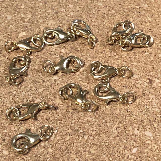 ゴールド ロブスター カニカン 丸カン付き 留め具 金具  12mm 12個セット |  | 02