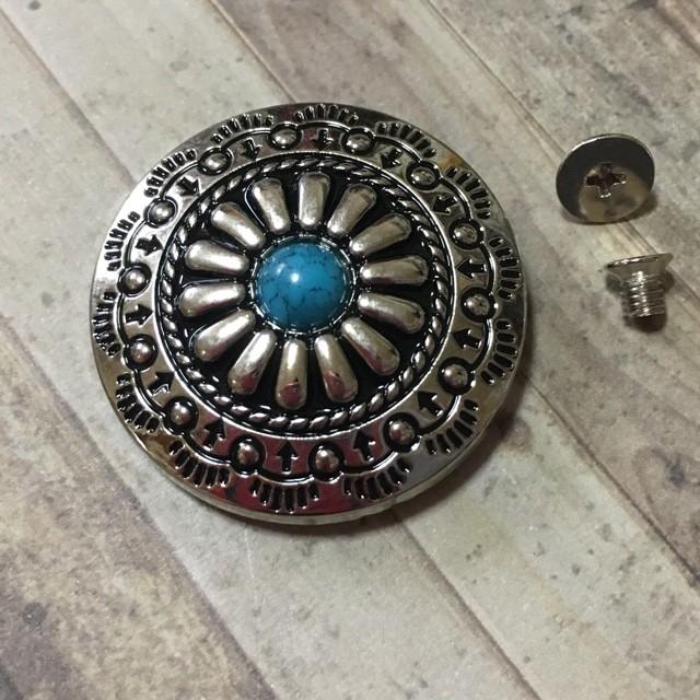 ネジ式 コンチョ シルバー×ターコイズA 1個 |  | 01