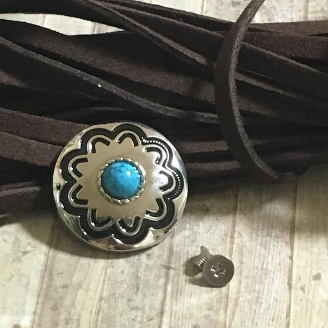 ネジ式 コンチョ シルバー×ターコイズD 1個 | 