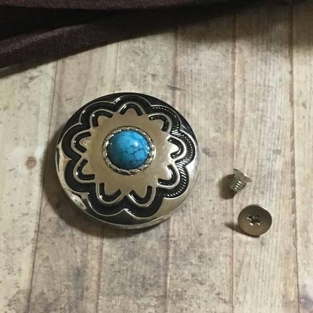 ネジ式 コンチョ シルバー×ターコイズD 1個 |  | 01