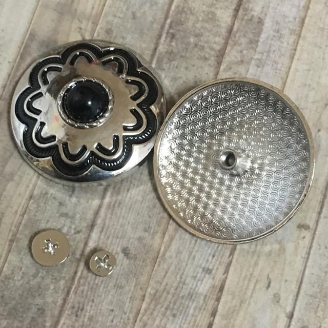 ネジ式 コンチョ シルバー×ブラックD 1個 |  | 01