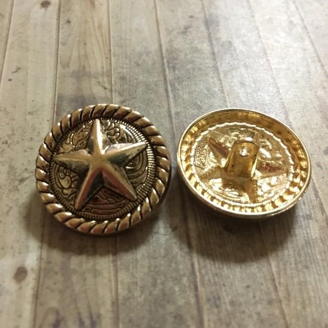 星丸型 スター ゴールド コンチョ風 ボタン 2.5cm 2個セット |  | 01
