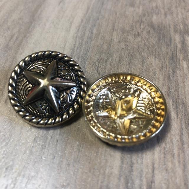 星丸型 スター ゴールド コンチョ風 ボタン 2.5cm 2個セット |  | 05
