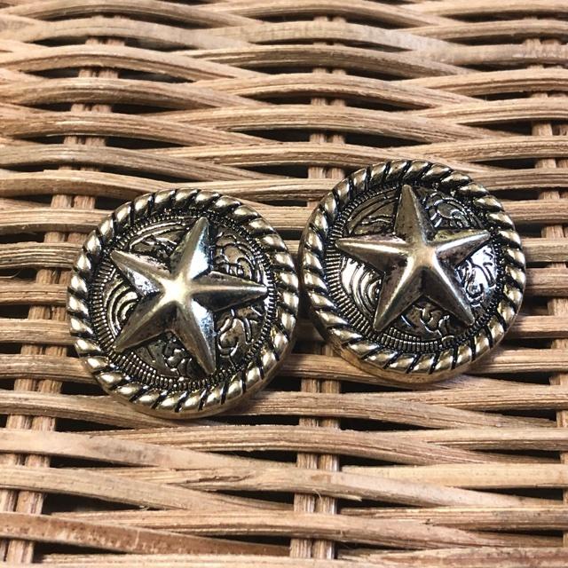 星丸型 スター ゴールド コンチョ風 ボタン 2.5cm 2個セット |  | 06