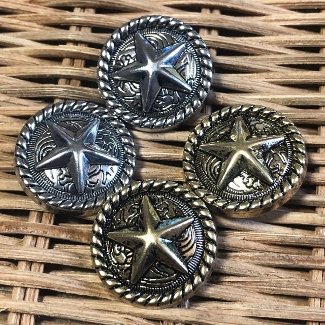 星丸型 スター ゴールド コンチョ風 ボタン 2.5cm 2個セット |  | 07