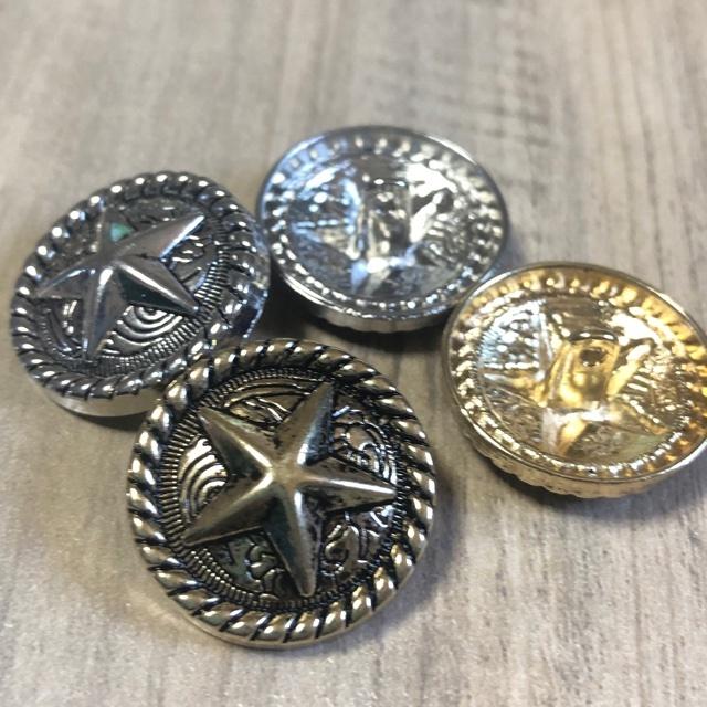 星丸型 スター ゴールド コンチョ風 ボタン 2.5cm 2個セット |  | 08