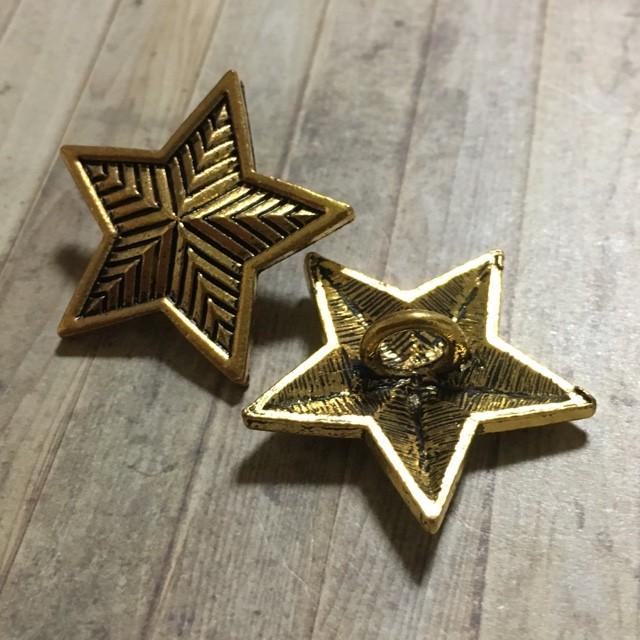 2個 星型 コンチョ ボタン／ゴールド 30mm |  | 02