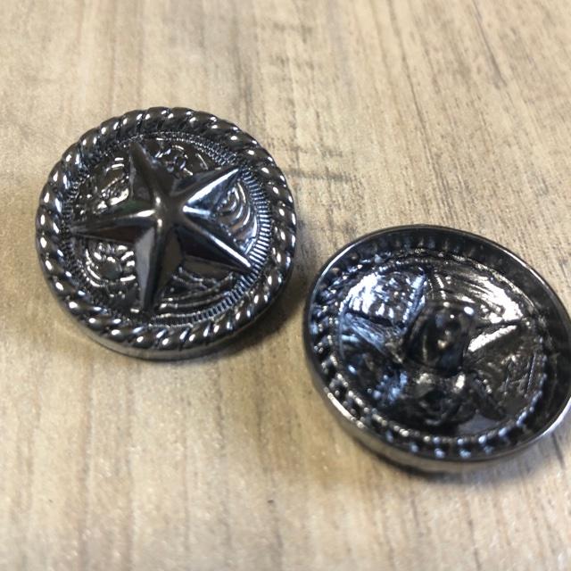 星丸型 スター ヘマタイト コンチョ風 ボタン 2.5cm 2個セット |  | 02
