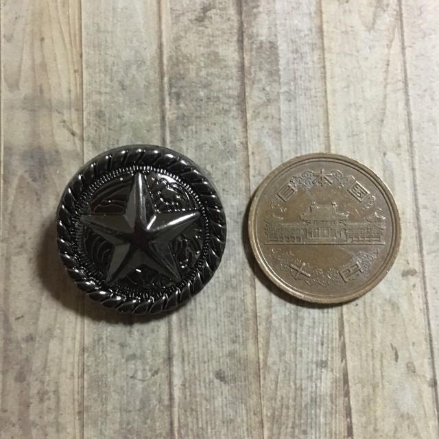 星丸型 スター ヘマタイト コンチョ風 ボタン 2.5cm 2個セット |  | 05