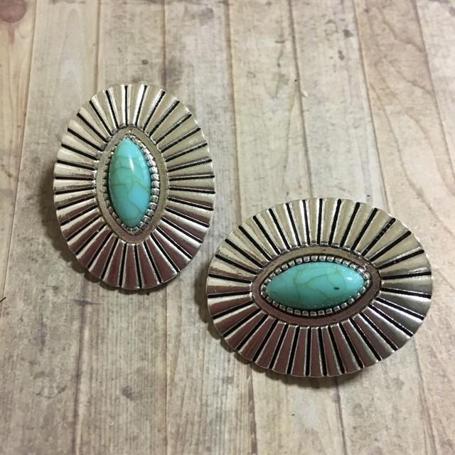 オーバル ターコイズ ボタン シルバー 1個 |  | 01