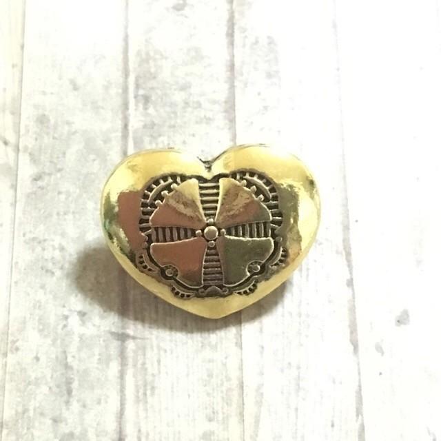 ハート ダブルホール ボタン ゴールド 1個 |  | 01