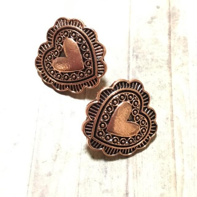 2個 ミニ ハート 20mm ボタン ローズゴールド |  | 01