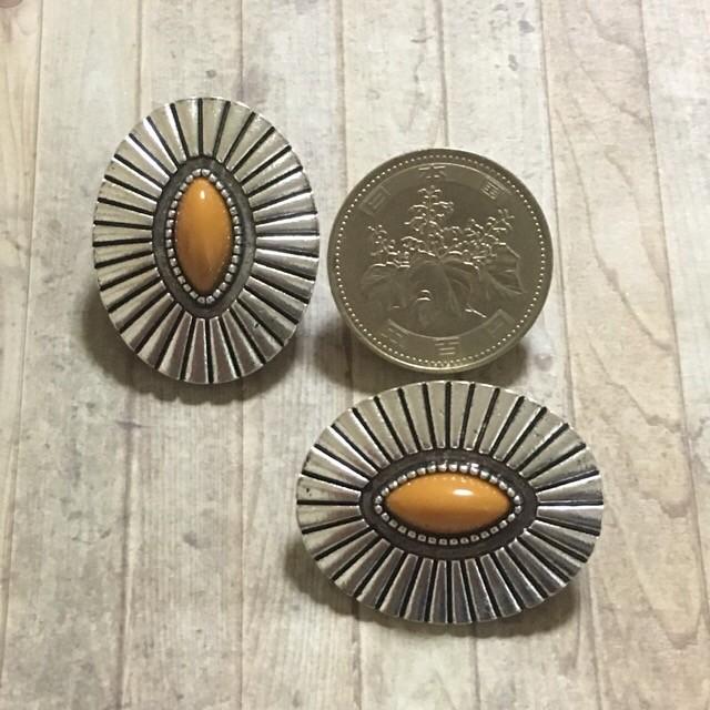 オーバル マスタードストーン ボタン シルバー 1個 |  | 02