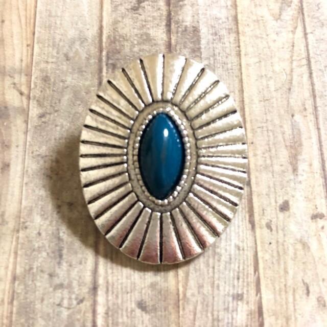 オーバル ビリジアン ボタン シルバー 1個 | 