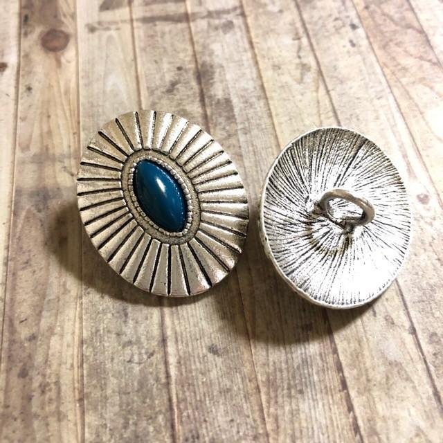 オーバル ビリジアン ボタン シルバー 1個 |  | 02