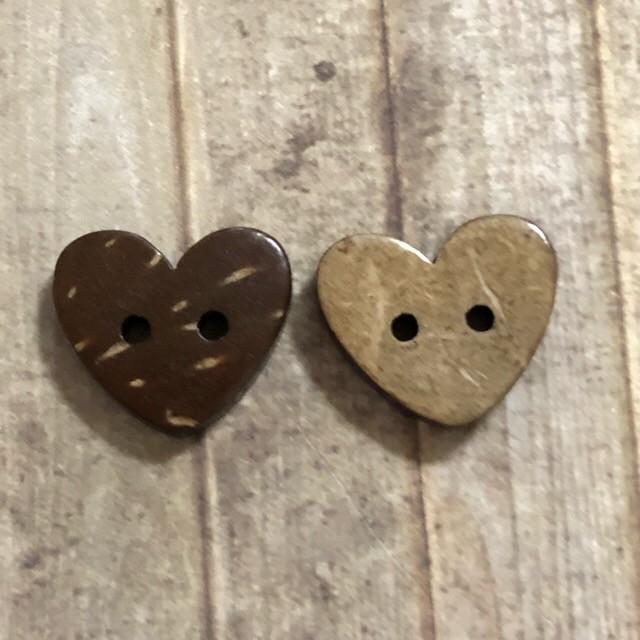ハート ココナッツ ボタン ブラウン 10個セット |  | 02