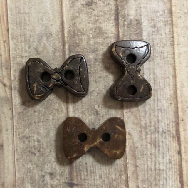 リボン ココナッツ ボタン ブラウン 10個セット |  | 02