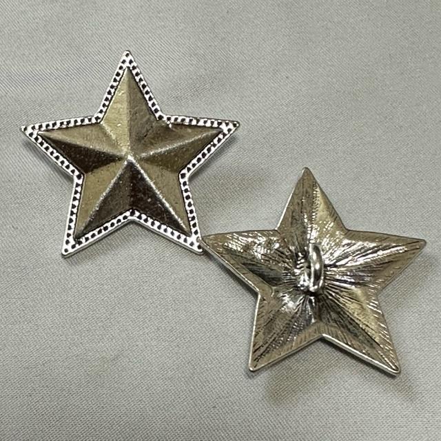 スター 星 ボタン シルバー 大 1個 : Guild by PoD 手芸パーツ