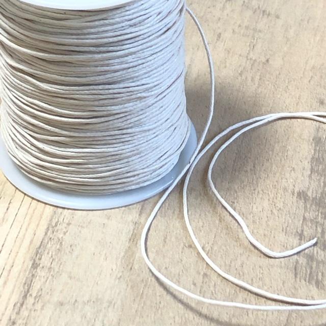 5ヤード アイボリー ワックスコットンコード  1mm 革紐 | 