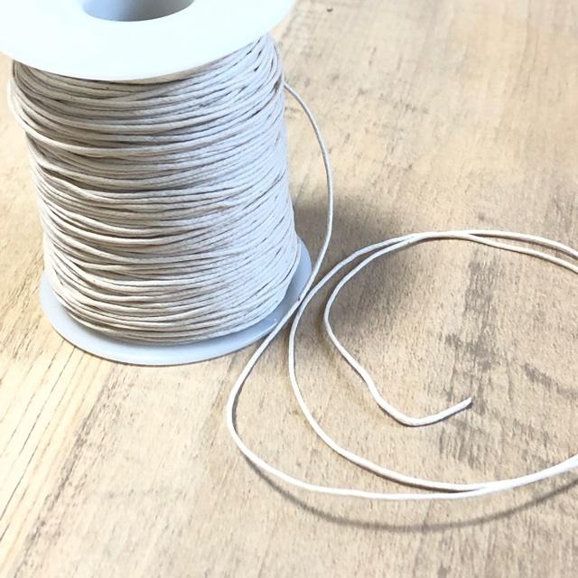 5ヤード アイボリー ワックスコットンコード  1mm 革紐 |  | 01
