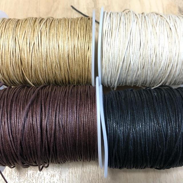 5ヤード アイボリー ワックスコットンコード  1mm 革紐 |  | 05