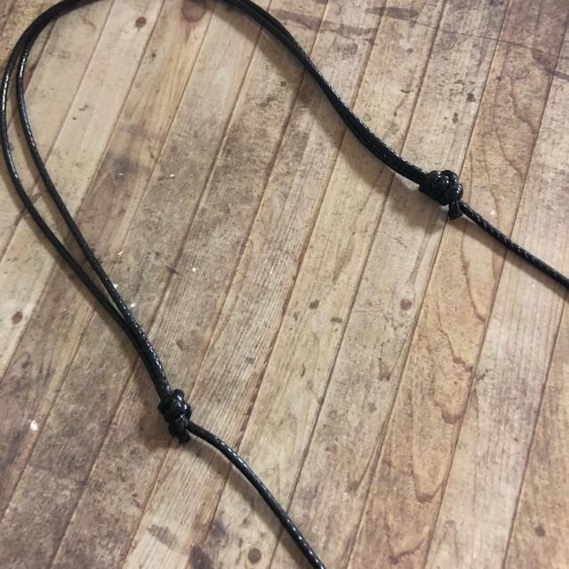 4本セット 合皮 革紐風 アジャスターネックレス  ブラック | 