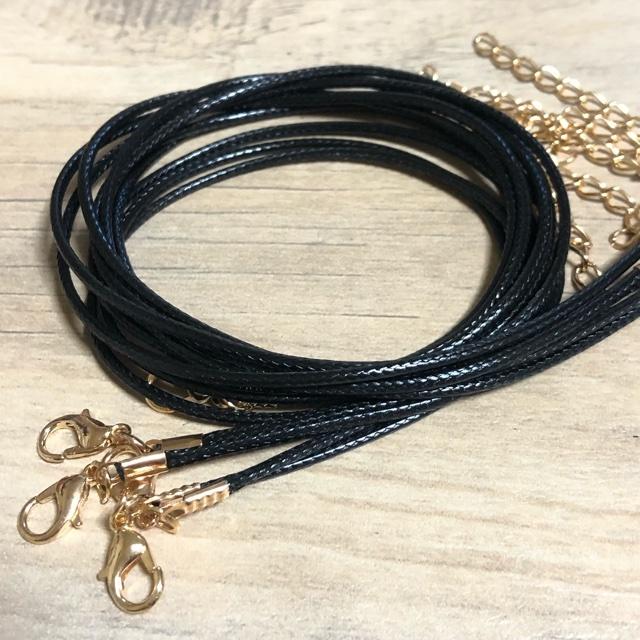 5本セット ゴールド金具 PUコード ネックレス ブラック : Guild by PoD 