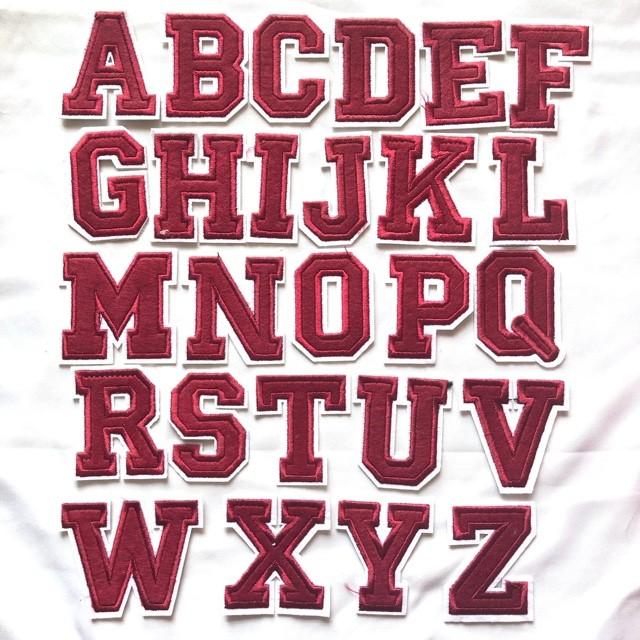 レッド アルファベット ワッペン 1枚 | 