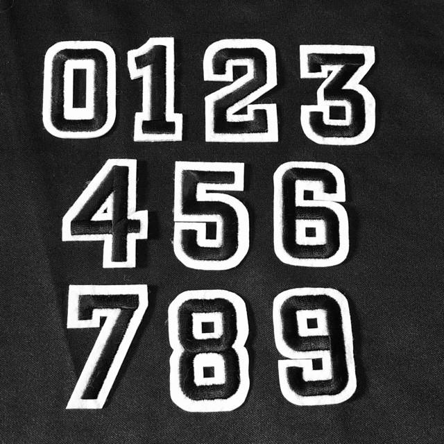 ブラック 数字 ナンバー ワッペン 1枚 | 