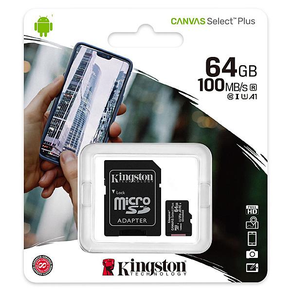 キングストン SDCS2/64GB 64GB Canvas Select Plus microSDXCカード Class10 UHS-1 U1 V10 A1 SDアダプタ付属｜podpark｜03