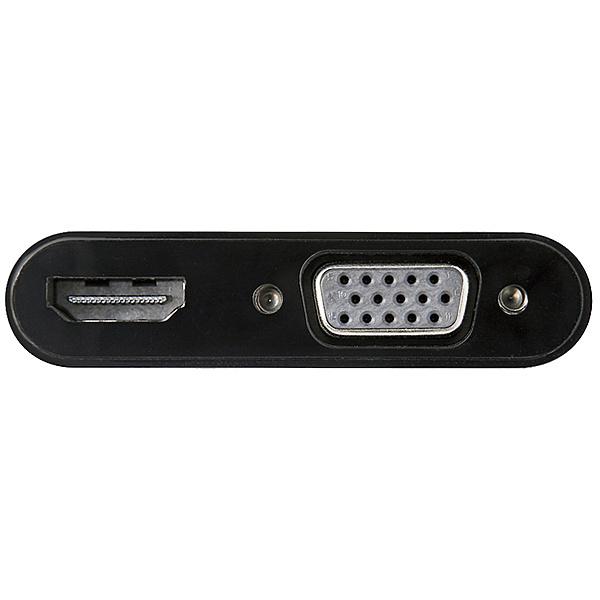 ELECOM AD-CHDMIVGABK USB Type-C映像変換アダプタ/ USB Type-C - HDMI＆VGA/ ブラックの画像