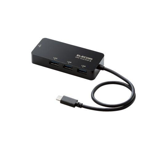 ELECOM EDC-GUC3H2-B 有線LANアダプタ/ Giga対応/ USB3.1/ Type-C/ USBハブ付/ ブラック｜podpark
