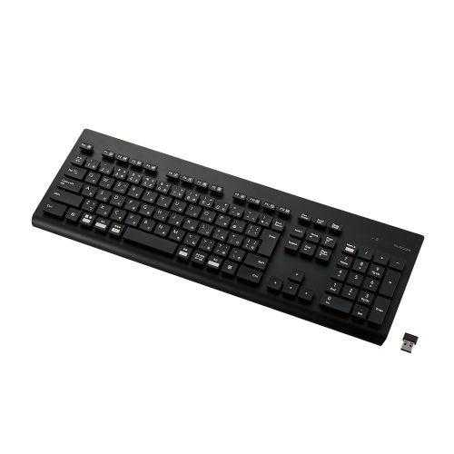 ELECOM TK-WS02DMKBK キーボード/ 無線(2.4GHz)/ ワイヤレス/ メンブレン式/ フルサイズ/ 洗える/ 抗菌/ ブラック