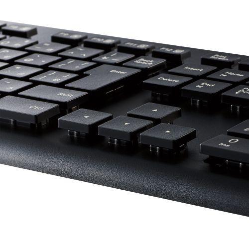 ELECOM TK-WS02DMKBK キーボード/ 無線(2.4GHz)/ ワイヤレス/ メンブレン式/ フルサイズ/ 洗える/ 抗菌/ ブラック_6