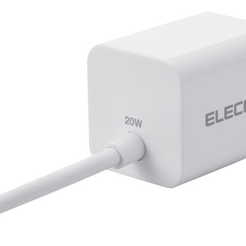 ELECOM MPA-ACLP05WH LightningAC充電器/ USB Power Delivery対応/ 20W/ Lightningケーブル一体型/ スイングプラグ/ …｜podpark｜03