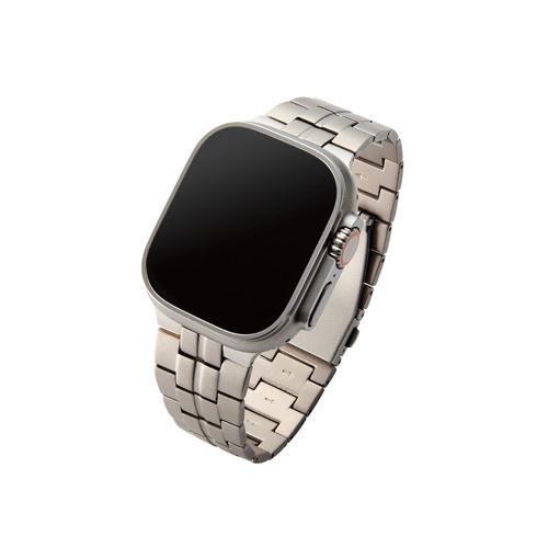 ELECOM AW-49BDTITSV Apple Watch 49/ 45/ 44/ 42mm用バンド/ チタン/ シルバー_1