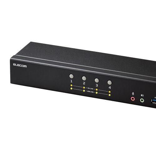 ELECOM KVM-NDUS4 パソコン切替器(KVM)/ DisplayPort/ 4ポートの画像